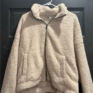 American Eagle Cream Sherpa Jacket